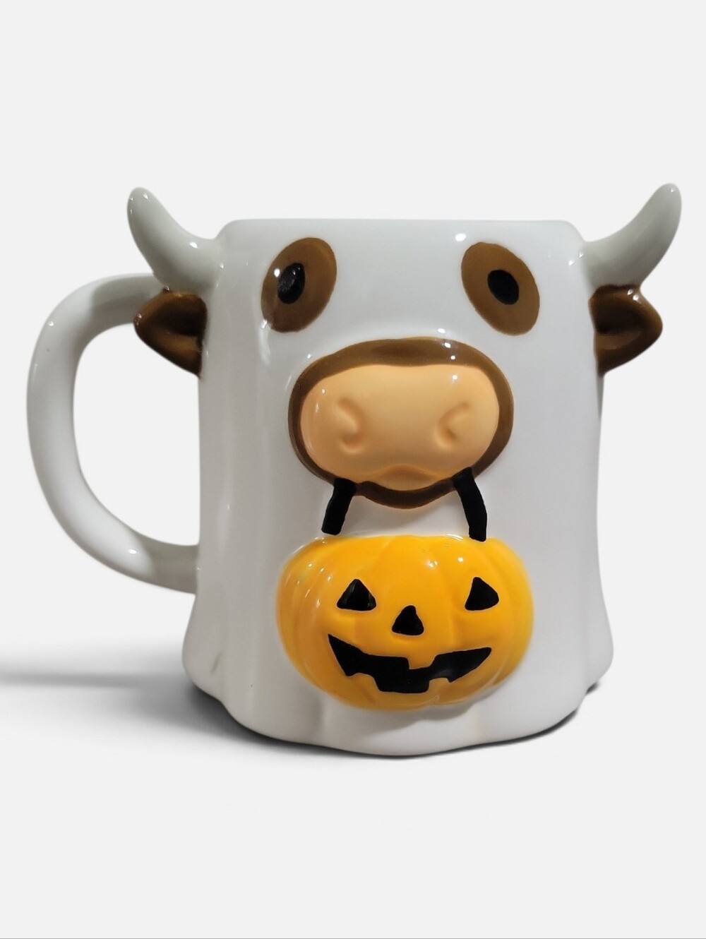 Destination Holiday Longhorn Ghost Figural Ceramic Mug 20 oz Halloween NWT